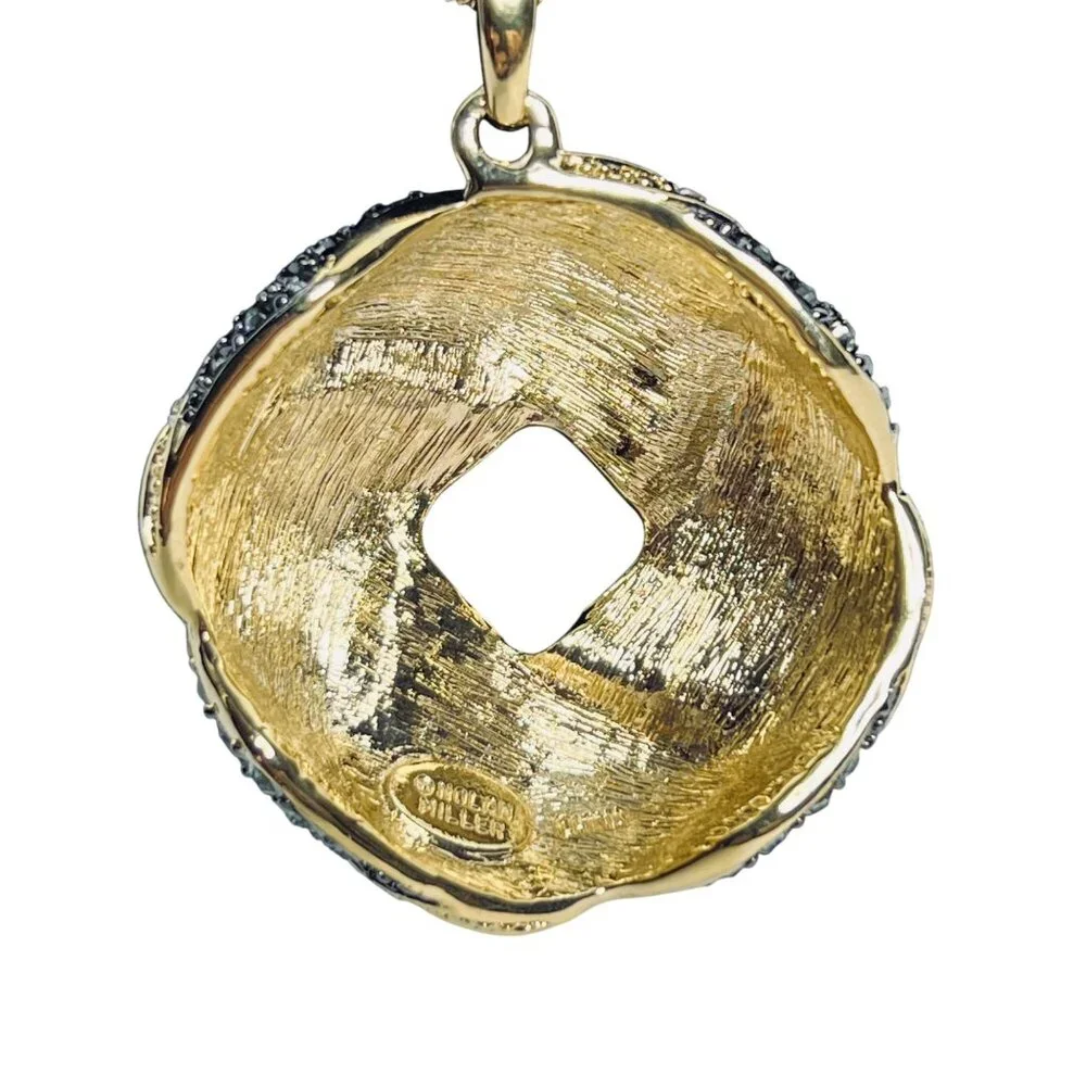 Nolan Miller Gold Tone Rope Chain Necklace With Love Knot Crystal Pendant (6006) - Picture 3 of 6